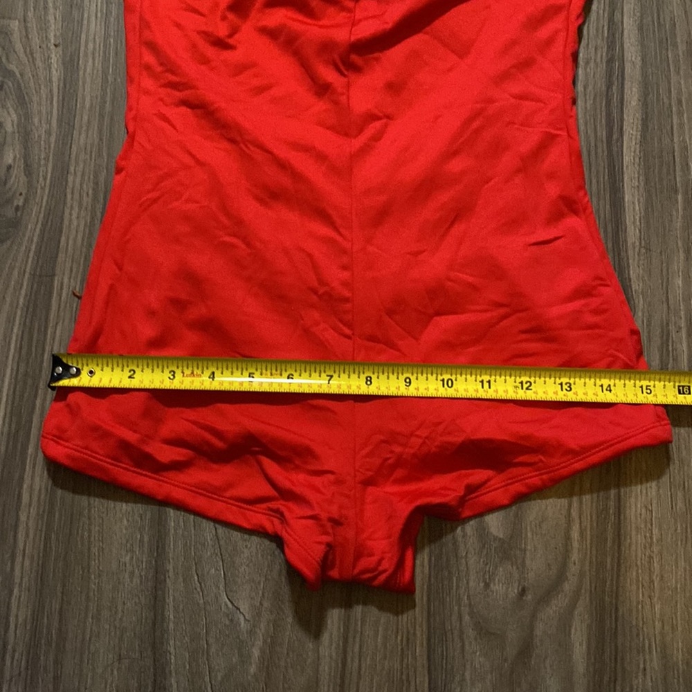 Retro Inspired Boy-Leg One Piece Ruched Monokinis Swimsuit Size L - Picture 8 of 8